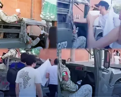 Solidaridad en Culiacán: jóvenes apoyan con agua y café a elementos del Ejército