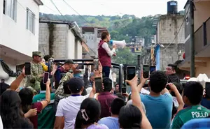 Visita Sheinbaum zonas afectadas por lluvias en Hidalgo; anuncia censo de viviendas